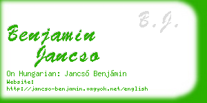 benjamin jancso business card